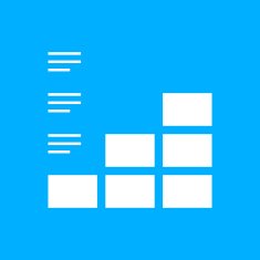 Bar Graph icon on a blue background N18