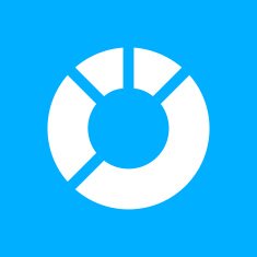 Donut Chart icon on a blue background N6