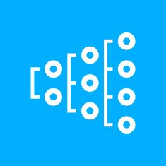 Flowchart icon on a blue background N16