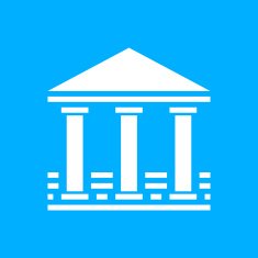 Bank icon on a blue background N9
