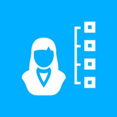 Businesswoman icon on a blue background N6