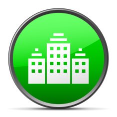 Office Building icon on a round button N47