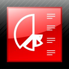 Coxcomb Chart icon on a square button N10