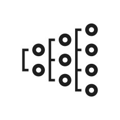 Flowchart icon on a white background N75