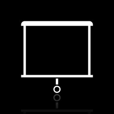 Projector Screen icon on a black background N9