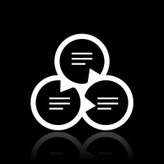 Venn Diagram icon on a black background N8