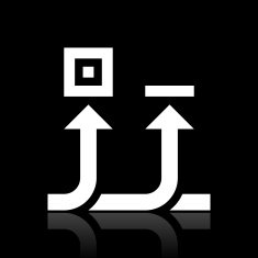 Conveyor icon on a black background N6