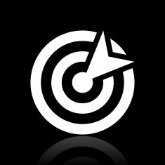 Target icon on a black background N12