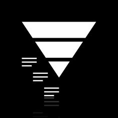 Pyramid icon on a black background N6
