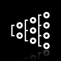 Flowchart icon on a black background N26