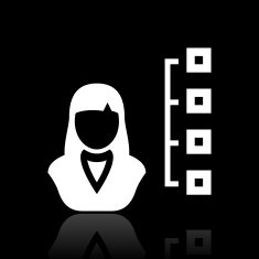 Businesswoman icon on a black background N10