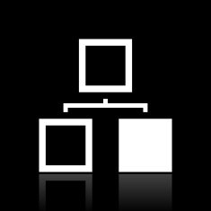 Organization Chart icon on a black background N6