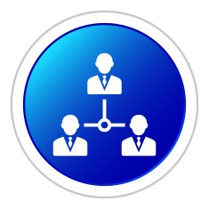 Leadership icon on a round button N15