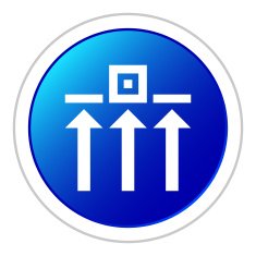 Logistics icon on a round button N42