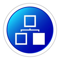 Organization Chart icon on a round button N30
