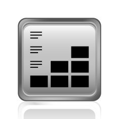 Bar Graph icon on a square button N63