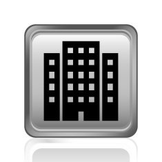 Office Building icon on a square button N25