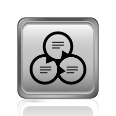 Venn Diagram icon on a square button N18