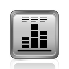 Bar Graph icon on a square button N64