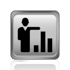 Businessman icon on a square button N64