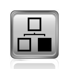 Organization Chart icon on a square button N14