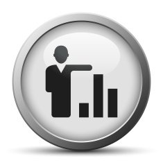 Businessman icon on a silver button N17