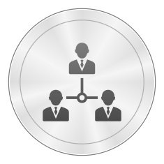 Leadership icon on a round button N16