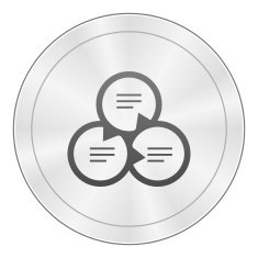 Venn Diagram icon on a round button N41