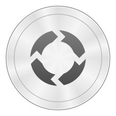 Chevron Chart icon on a round button N56