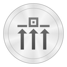 Logistics icon on a round button N43