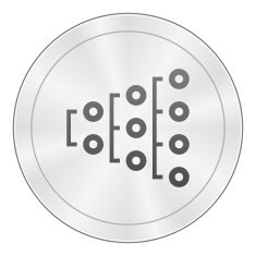 Flowchart icon on a round button N114