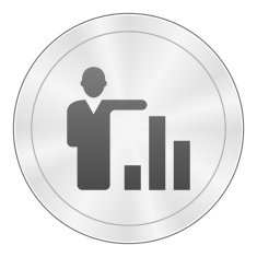 Businessman icon on a round button N145