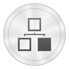 Organization Chart icon on a round button N32