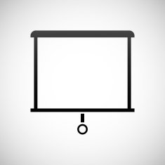 Projector Screen icon on a white background N27