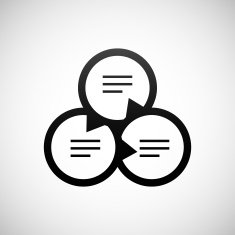 Venn Diagram icon on a white background N25