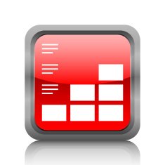 Bar Graph icon on a square button N65