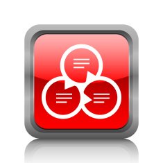 Venn Diagram icon on a square button N19