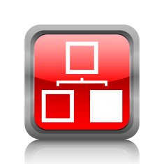 Organization Chart icon on a square button N15