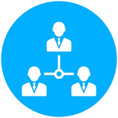 Leadership icon on a round button N17
