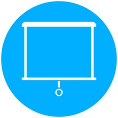 Projector Screen icon on a round button N46