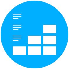 Bar Graph icon on a round button N142