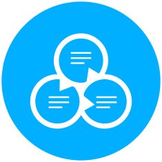 Venn Diagram icon on a round button N42