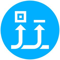 Conveyor icon on a round button N33