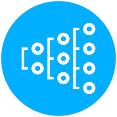 Flowchart icon on a round button N115