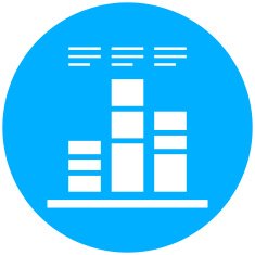 Bar Graph icon on a round button N143