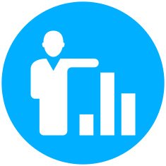 Businessman icon on a round button N147