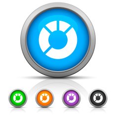 Donut Chart icon on round buttons N14