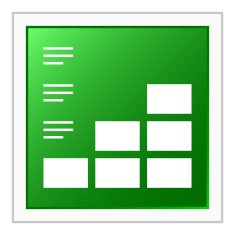 Bar Graph icon on a square button N67