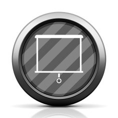 Projector Screen icon on a round button N48