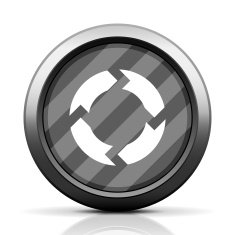 Chevron Chart icon on a round button N58
